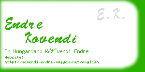 endre kovendi business card